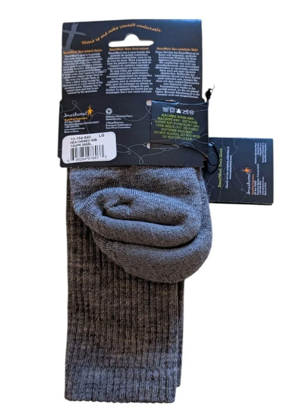 SMARTWOOL Men's Heathered Rib Sock LARGE